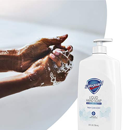 Safeguard Liquid Hand Soap, Micellar Deep Cleansing, Fresh Clean Scent | Washes Away Bacteria - 25 Ounce Bottle (Pack of 1)