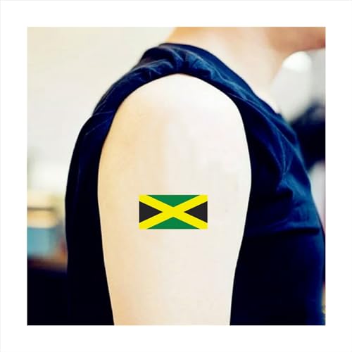 Jamaica Flag Temporary Tattoos - 30 Sheets for Fans
