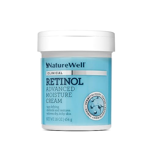 NATURE WELL Clinical 2.0 Retinol Advanced Moisture Cream for Face, Body, & Hands, Boosts Skin Firmness, Enhances Skin Tone, No Greasy Residue, 16 Oz