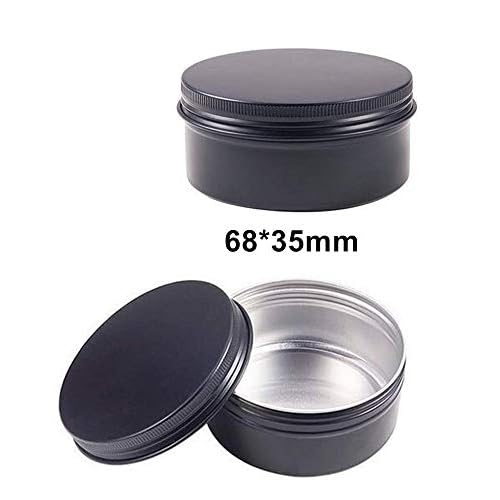 3 oz.Tins Black Aluminum Metal Tin Round Screw Top Lid Containers Jars Metal Storage Tin Jars Aluminum Tin Cans Travel Storage Tins,for Lip Balm DIY Cosmetics Salves, 3oz./3 Ounce/90 ML,18 Pack