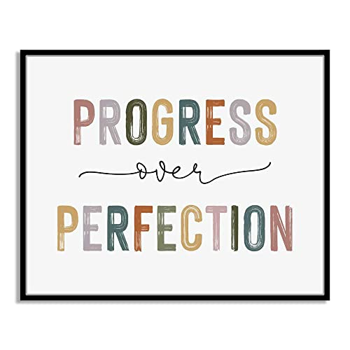 Progress Over Perfection Print, Classroom Decor, Kids Motivational, Inspirational Office Decor, Kid's Room Decor, Teacher Gift, Boho Classroom Wall Art, Unframed (8X10 INCH)