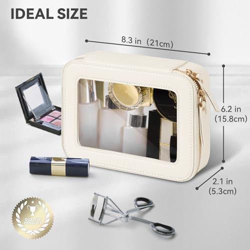 Prite Clear Makeup Bag - Waterproof Vegan Leather Organizer
