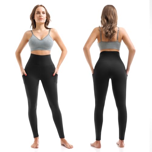 SINOPHANT High Waisted Leggings for Women - Full Length Capri Buttery Soft Yoga Pants for Workout Athletic(Black Tie Dye,L-XL)