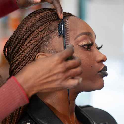 RED by Kiss Carbon Fiber Edge Brush + Parting Comb, 3 in 1 Styling Tool, High Heat Resistance, 100% Boar Bristles Hairbrush & Sectioning Tail, Comfort Grip for All Hair Types (Rat Tail)