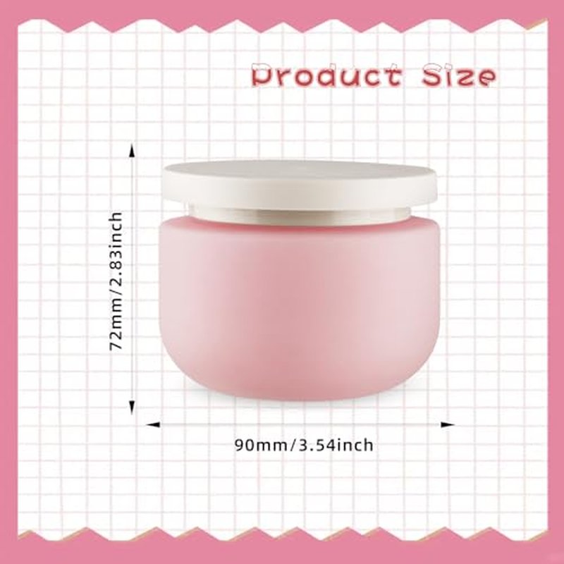 6 Pack 250ml Matte Pink Plastic Cream Jars with Spatulas