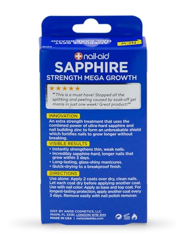 Nail-Aid Sapphire Strength Mega Growth Extra-Strength Nail Hardener Treatment