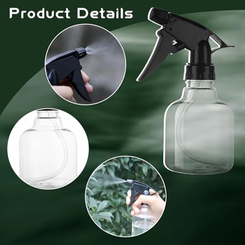 20 Pack 8oz Spray Bottles - Refillable Plastic with Adjustable Nozzle for Cleaning, Hair, Plants & Household Use