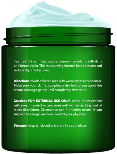 Tea Tree Oil Foot Cream - Hydrating Natural Foot Moisturizer for Dry, Rough Skin