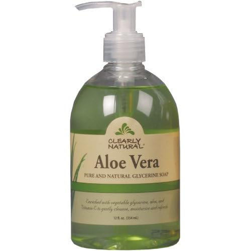 Clearly Natural Essentials Aloe Vera Liquid Glycerine Soap, 12 Ounce (Pack of 2)