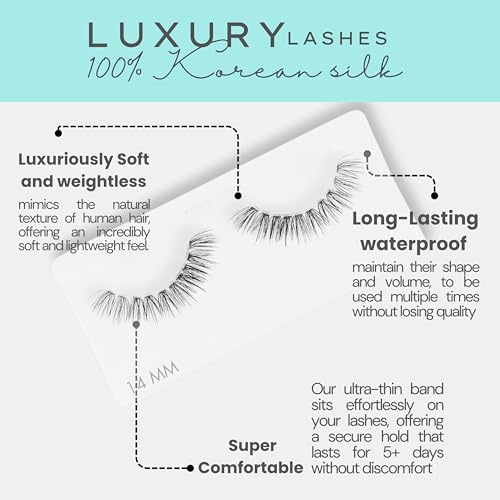 GAZELLE Luxury Natural Lash Clusters, Soft Korean Silk PBT Fibers, DIY Cluster Eyelash Extensions, Comfortable Wear, Lasts 10 Days ? Feather ? 10mm