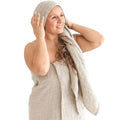 100% Natural Linen Bath Towel - Lightweight Quick-Dry Absorbent Exfoliating Linen Towel - Open Weave Hair Drying Towel
