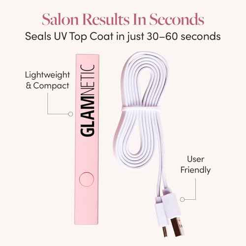 Glamnetic Handheld UV LED Lamp | Compact, Travel-Fiendly Curing Lamp for Nails | Lightweight & Easy to Use | USB Compatible