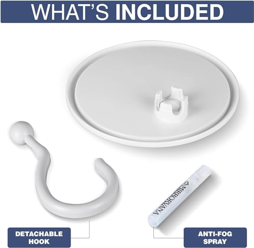 MIRRORVANA Fogless Shower Mirror with 360° Swivel Hook