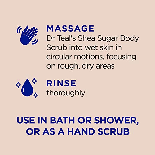 Dr Teal's Shea Sugar Body Scrub with Almond Oil, 19 oz (Pack of 3)