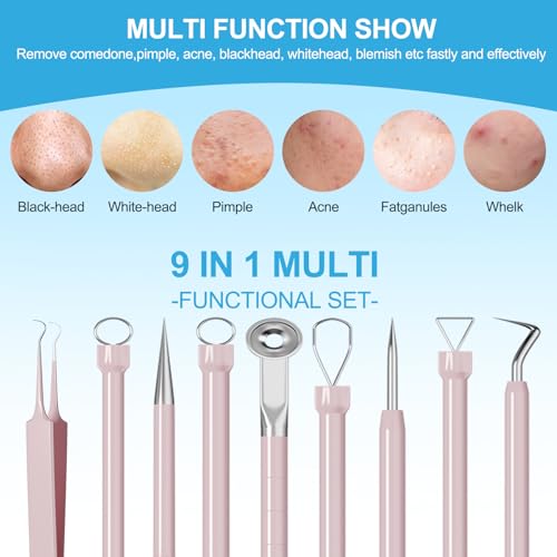 Pimple Popper Tool Kit - 9-Function Blackhead Remover (5 Piece)