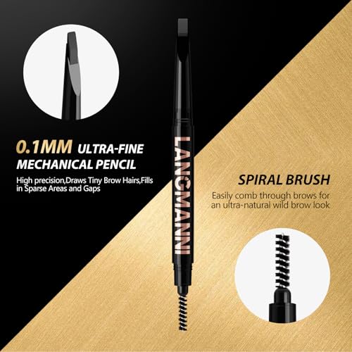 Dual-Ended Eyebrow Pencil with Spoolie Brush - Ultra-Fine Tip
