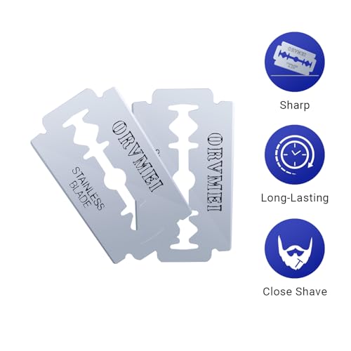 Double Edge Razor Blades - 100 Counts Safety Razor Blades for Shaving Platinum Stainless Steel a Smooth, Precise and Clean Shave,Fits All Standard Double Edge Razors
