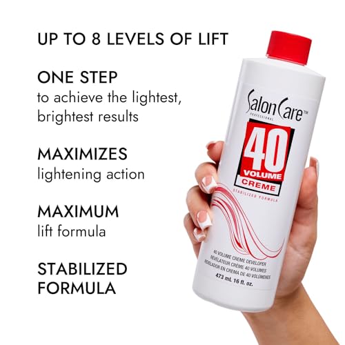 Salon Care 40 Volume Creme Developer 16oz - Strong Lift