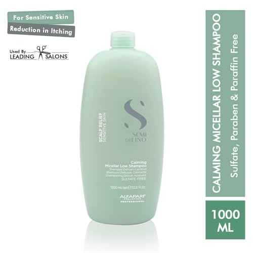 Alfaparf Milano Semi Di Lino Scalp Relief Low Shampoo for Sensitive Skin - Sulfate Free Shampoo - Soothes, Brings Comfort and Hydrates - Itch Relief - Professional Salon Quality