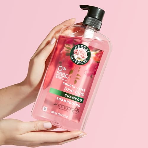 Herbal Essences Rose Hips Shampoo - Smooth, Shiny Hair with Vitamin E & Jojoba, Safe for Color Treated Hair, Floral Scent, Cruelty-Free, Dermatologist-Tested, 29.2 Fl Oz