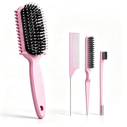 Curl Defining Brush Set - 4pc Hair Comb Kit for Curly Hair
