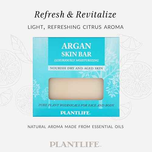 Plantlife Argan 6-Pack Bar Soap - Moisturizing and Soothing Soap for Your Skin - Hand Crafted Using Plant-Based Ingredients - Made in California 4.5oz Bar