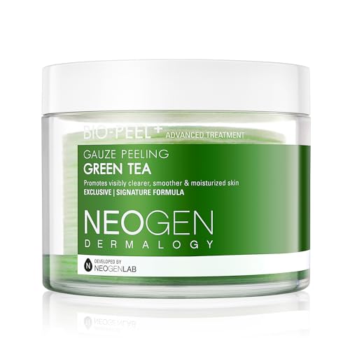 DERMALOGY by NEOGENLAB Bio-Peel Gauze Peeling Pads (Green Tea, 30 pads) - Exfoliating & Hydrating & Soothing Peeling Pad with PHA & Green Tea & Centella Asiatica - Korean Skin Care