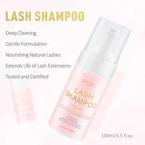 EMEDA Lash Shampoo Kit - Gentle Foam Cleanser for Extensions