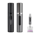 Perfume Travel Refillable Bottle - 2-Pack 5ML Pocket Perfume Atomizer, Travel Perfume Atomizer Refillable Perfume Spray Bottle, Portable Perfume Sprayer (Black & Gray)