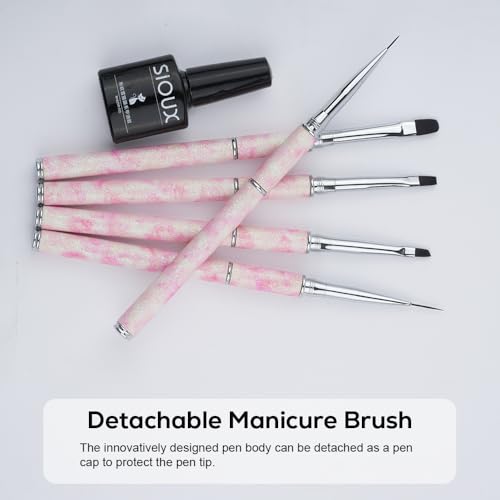 5-Piece Nail Art Brush Set with Gel & Liner Brushes