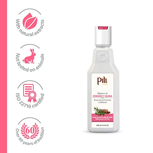 Pili Natural Rosemary and Quinine Conditioner - Romero y Quina Balsamo - Strengthen hair follicles, Prevents Hair Loss and Helps to Improve Growth.