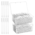 400 Long Cotton Swabs with Storage Case - Double-Ended XL Buds for Pet Care & Makeup