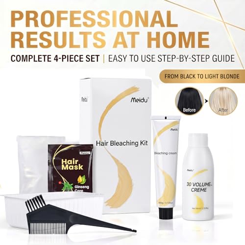 Professional Hair Bleach Kit with 30 Volume Developer, 8 Levels