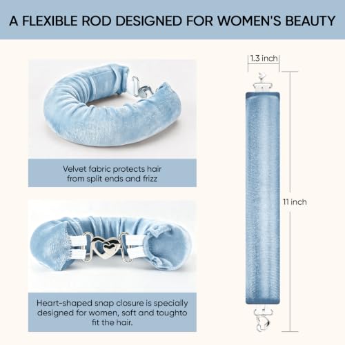 Togayu Heatless Curls Overnight Hair Set - Blue Velvet Jumbo Curlers