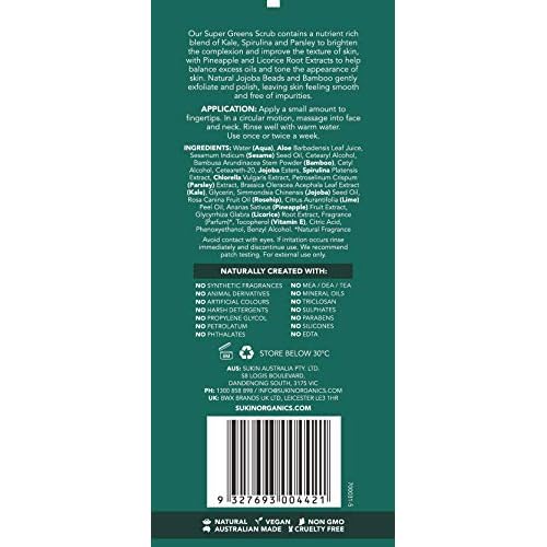 Sukin Super Greens Detoxifying Facial Scrub, 4.23 FL. Oz.