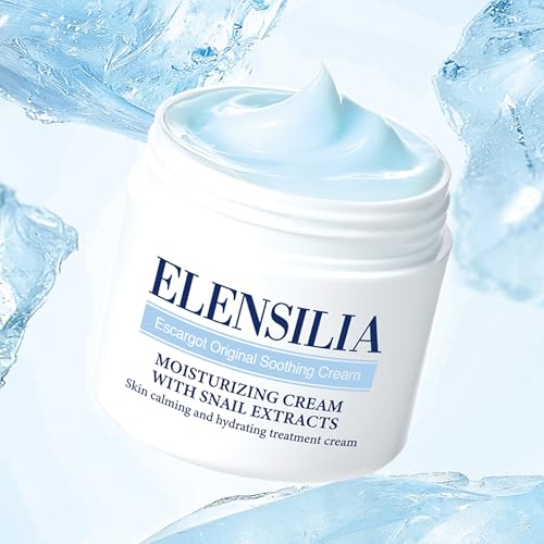 Elensilia Escargot Original Soothing Cream ? Lightweight Hydrating & Soothing Snail Cream for Sensitive Skin, Daily Facial Moisturizer for Calm & Comfortable Complexion ? 50 g(1.76 oz)