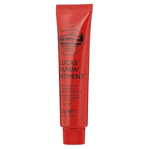 Lucas Papaw Ointment 25g - Soothing Lip and Skin Healing Balm with Fresh Fermented Carica Papaya, Natural Ingredients, Suitable for All Skin Types - Made in Australia