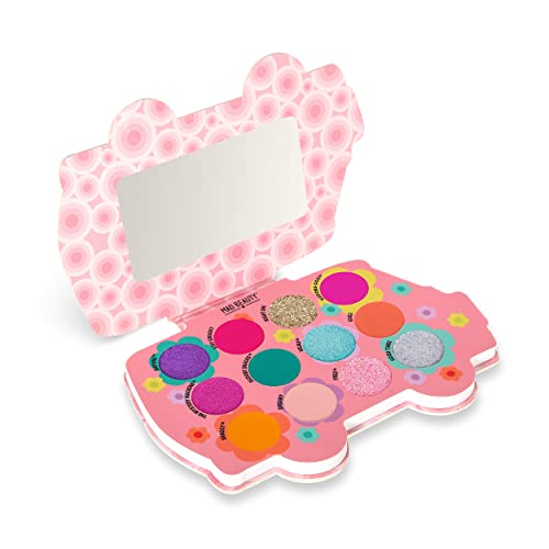 Mad Beauty Scooby-Doo Mystery Machine Eye Shadow Palette | Lid Mirror, Travel Ready, Metallic Shimmers, Pressed Glitter | Cruelty-Free Cosmetics | Great Gift for Women, Adults, and Kids