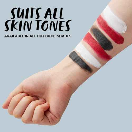 Spooktacular Creations Halloween Makeup Palette 3 Colors, Face Body Paint Makeup Wheel Waterproof Zombie Skeleton Cosplay Face Painting for Adult and Kids (0.35 Oz,White Black Red )