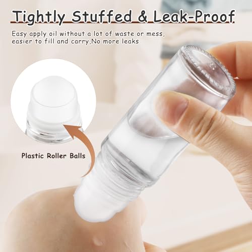 25 Glass Roll-On Bottles 30ml with Roller Ball & Funnels
