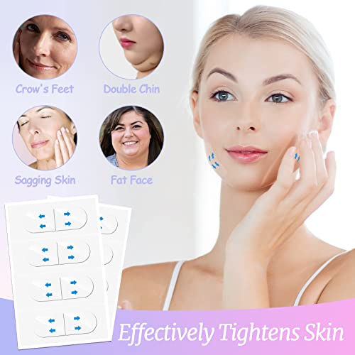 Face Tape Lifting Invisible, Face Lift Tape 152Pcs, Neck Facelift Strips Invisible Use Before Makeup, Instant V-shaped Lifter Face-lift Sticker for Lifting Sagging Skin Wrinkle Double Chin Jowls Eyes