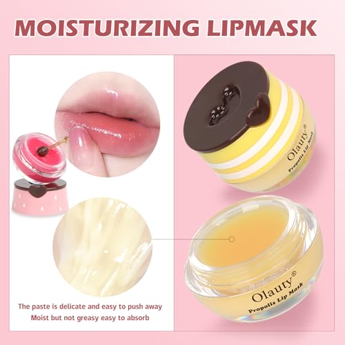 6 PCS Bee Lip Balm Lip Mask Honey Pot, Mothers Day Gifts, Honey Balm Lip Mask Overnight Moisturizing Lip Balm,Sleeping Lip mask Hydrating Prevention Dry & Cracked,Party Favors Birthday Gifts for Women