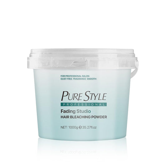 PURESTYLE 1000g Professional Ammonia-Free Hair Bleach Powder, Over 9 Levels Blue Fade Technology, Dust-Free & Fragrance Formula Fading Powder, Gentle Quick Bleach Lightener (1Bucket(1000g))