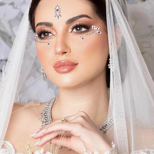 Face Gem Stickers - 6 Sheets Diamond Rhinestone Forehead Stickers