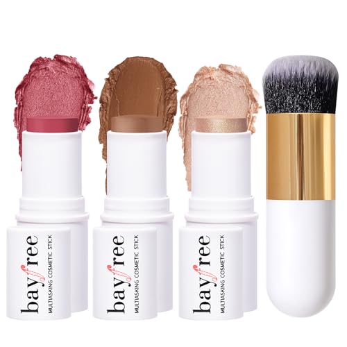 KIMUSE Face Sticks Trio - Blush, Contour & Highlighter Stick Set