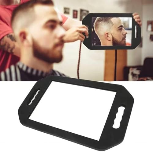 Barber Mirror with Double Foam Handles – Large Rectangular Salon Hand Mirror