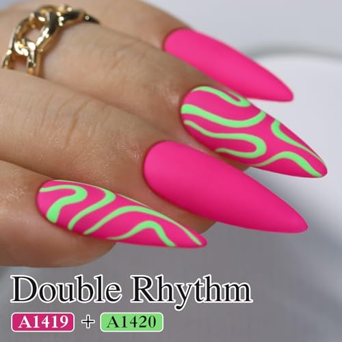 Double Rhythm Neon Hot Pink Gel Nail Polish 15ML Soak Off Manicure DIY