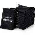 Macarrie 36 Pcs Makeup Washcloths Remover Towels Face Wash Cloths Black Soft Quick Dry Microfiber Make Up Towels for Face Facial Rag for Women Skin Care(Black)