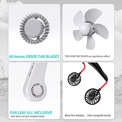 UseeShine Portable Neck Fan. bladeless neck fan,for Indoor Outdoor Travelling,USB Rechargeable Personal Fan,Rechargeable, Headphone Design,3 Speeds Operated Adjustable,neck fans for women