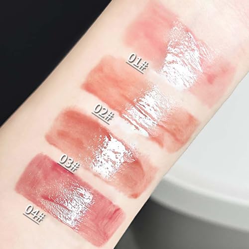 4-Pack Cute Cat Jelly Lip Gloss - Korean Lip Tint, Long Lasting